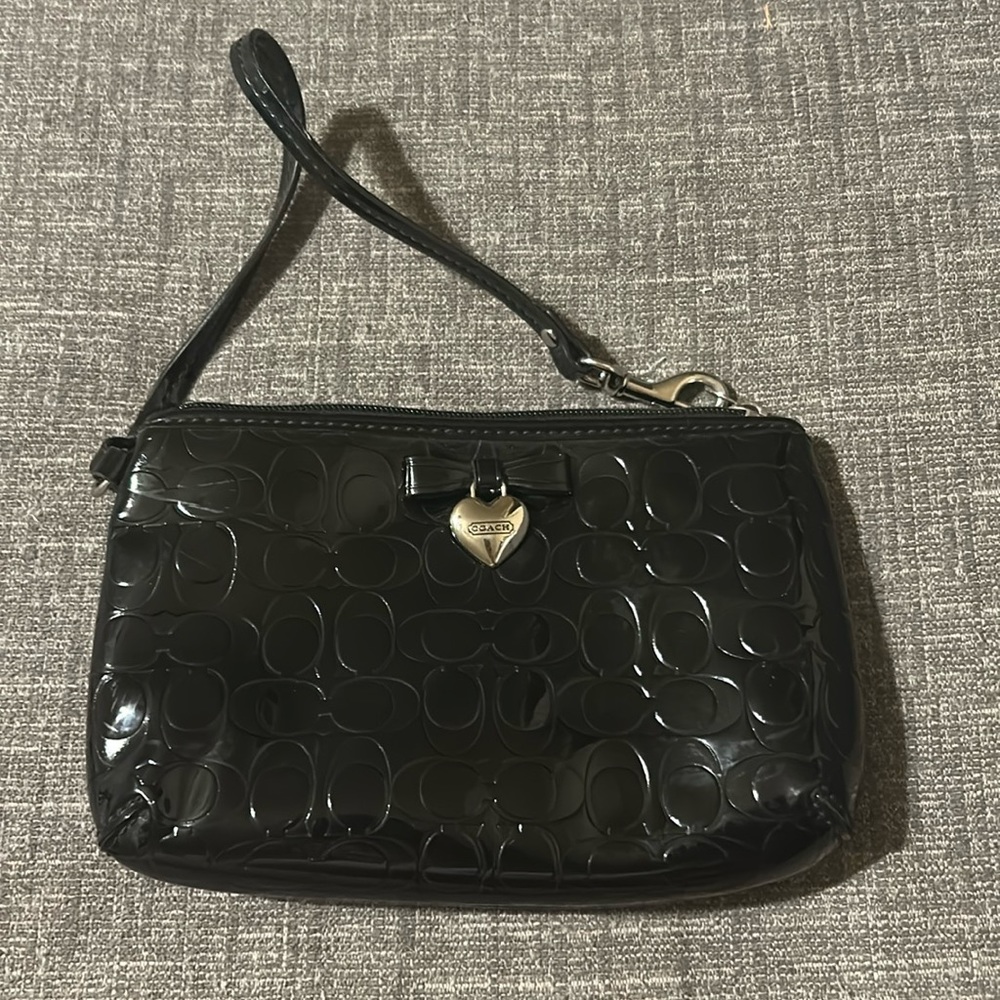 Patten leather Coach Wristlet